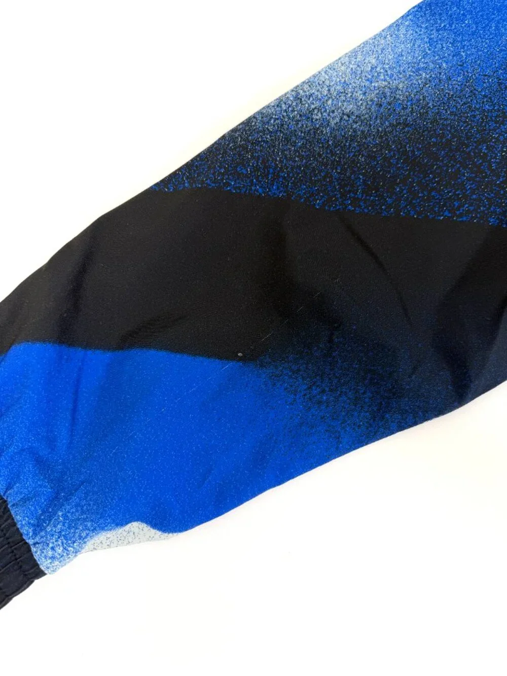 adidas Men’s M Blue Black Abstract Print Full Zip Track Jacket Logo